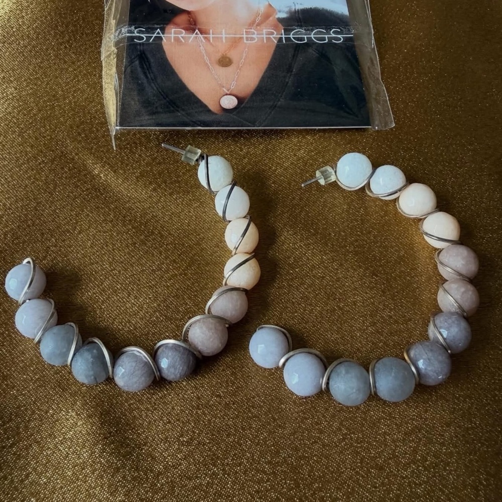 Sarah Briggs-TwoFiftyJewelry Ombré Stone Bead Hoop Earrings – Brand